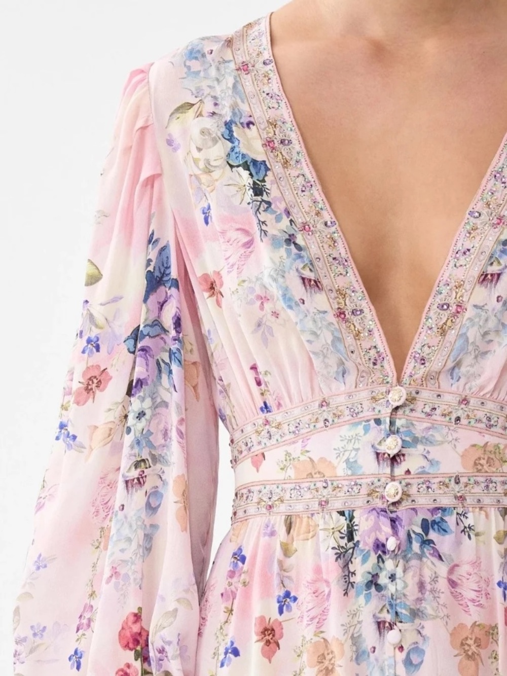 NWT Camilla Palatial Pastels Button-Front Frill Dress - Picture 5 of 8
